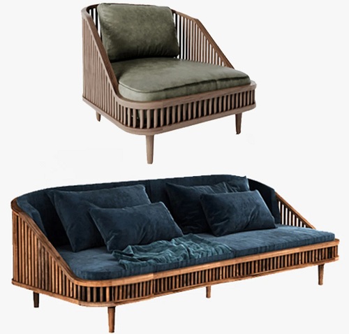 Ghế sofa Rustic đơn, băng dôi GSF270