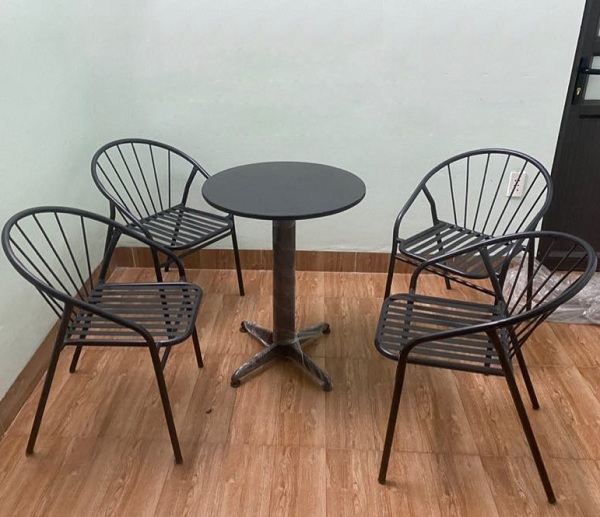 Bộ bàn ghế cafe sắt sơn tĩnh điện BCF12