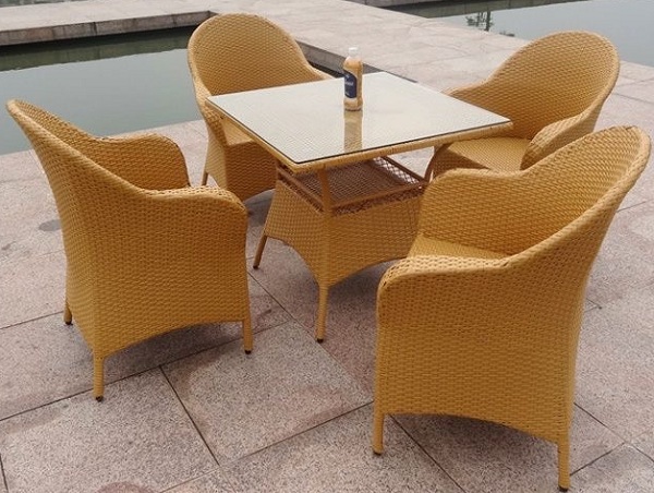 Bàn ghế sân vườn cao cấp mây giả nhựa BGN-01 xinh xắn thiết kế tinh tế