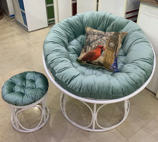 Ghế Papasan mây nhựa kết hợp với đệm BGN12 thiết kế hiện đại