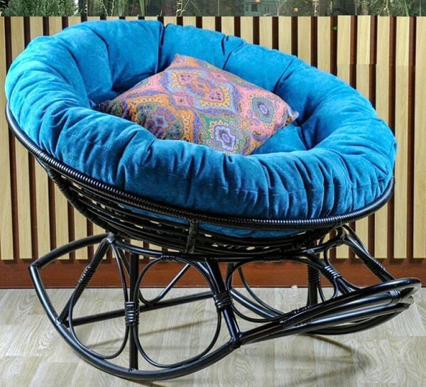 Ghế bập bênh Papasan thư giãn đệm lớn BGN13 thiết kế lòng chảo