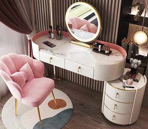 Bàn phấn trang điểm tab tròn BP94 thiết kế xinh xắn và sang trọng