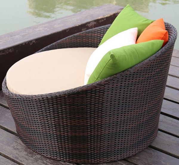 Ghế mây nhựa tắm nắng hồ bơi GMN02