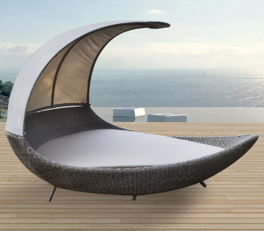 Giường tắm nắng hồ bơi nhựa giả mây cung trăng GVN02 ghế sofa bể bơi
