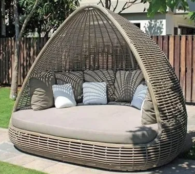 Giường vòm tắm nắng hình dậm đánh cá GVN27 nhựa kiểu đan thủ công