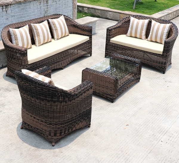 Ghế bàn sofa đan mây giả nhựa quán cafe SFN16 nội thất và ngoại thất