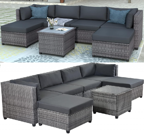Ghế sofa nhựa giả mây resort cao cấp SFN17 thiết kế trang trí sang trọng