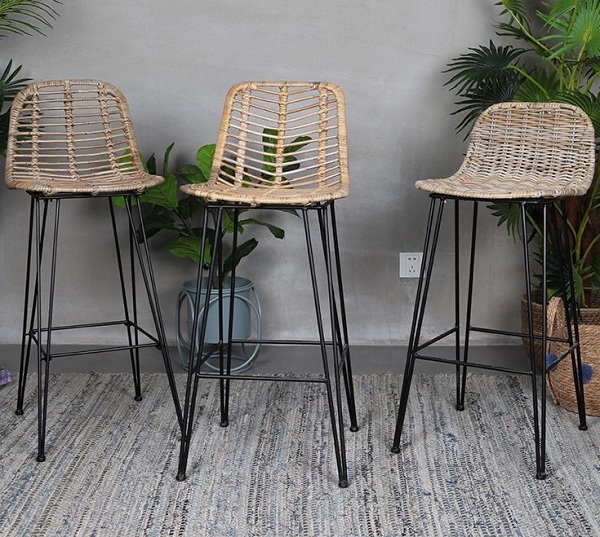 Ghế quầy bar nhựa giả mây cao cấp GBN03 quầy bar, quán cafe nhà hàng
