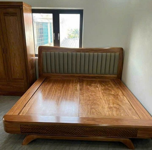 Giường ngủ gỗ verneer hương xám cao cấp GN70