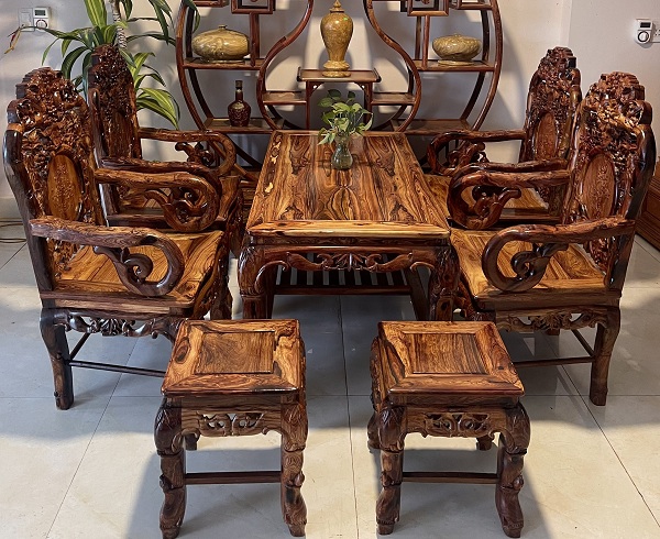 Bộ bàn ghế phòng khách gỗ Cẩm tự nhiên BTG8