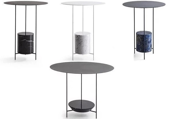 Bàn tab chân sắt trụ đá đen cân bằng, mặt sắt sơn tĩnh điện HBS12-A đẹp