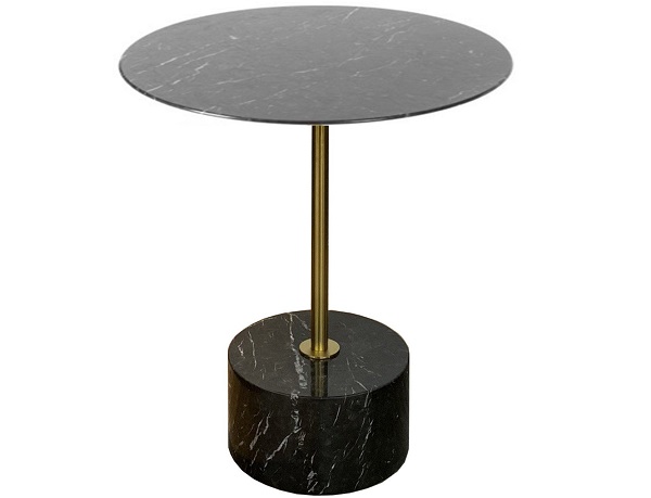 Bàn tab đế đá hình trò, trụ Inox 304 mặt đá đen vân HBS9-B sang trọng