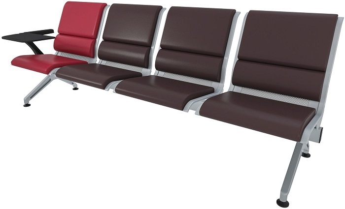 Mẫu ghế 4 băng chờ Gauss Chair FU-09B đài loan có bàn viết