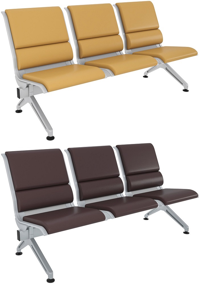 Mẫu ghế 3 băng chờ Gauss Chair FU-10B có bàn viết
