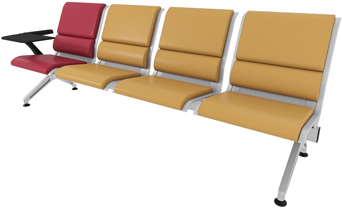 Mẫu ghế 4 băng chờ Gauss Chair FU-09B có bàn viết
